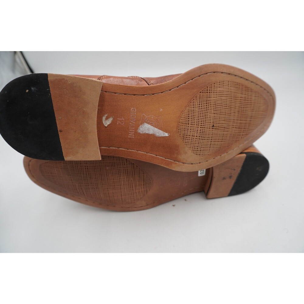 Giovanni "Edison" Men’s Cognac Leather & Tweed Brogue Ankle Boot Wingtip Spat 12 - Picture 6 of 7